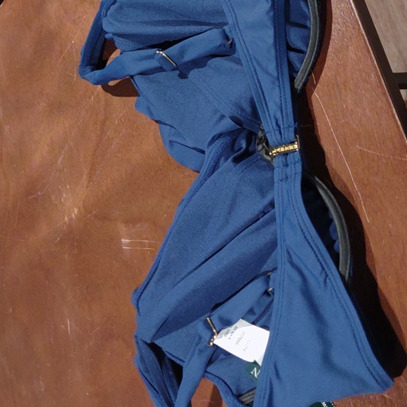 NWT Lauren Ralph Lauren Beach Club Solid Ruffle Underwire Bra Top. Size 16 - Picture 5 of 6